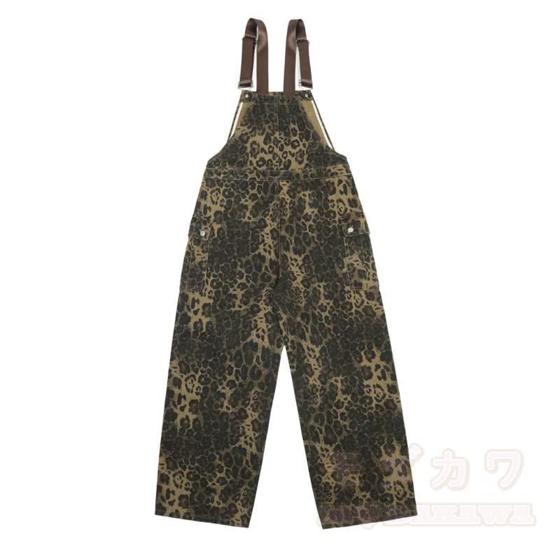 Cooles Set aus Kapuzenpullover mit Katzenmuster und Leoparden-Latzhose - image 11