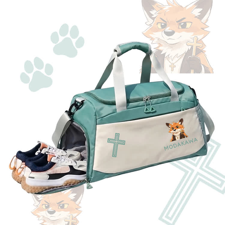 Modakawa Sporttasche mit großem Fassungsvermögen und Fuchs-Kreuz-Grafik - image 7