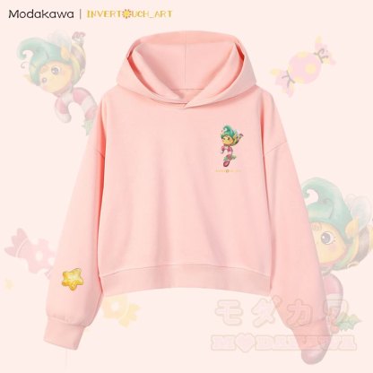 MODAKAWA X INVERTOUCH_ART Niedlicher Weihnachtsbienen-Hoodie Modakawa Cropped Cotton Hoodie - Pink C - 3XL - image 12