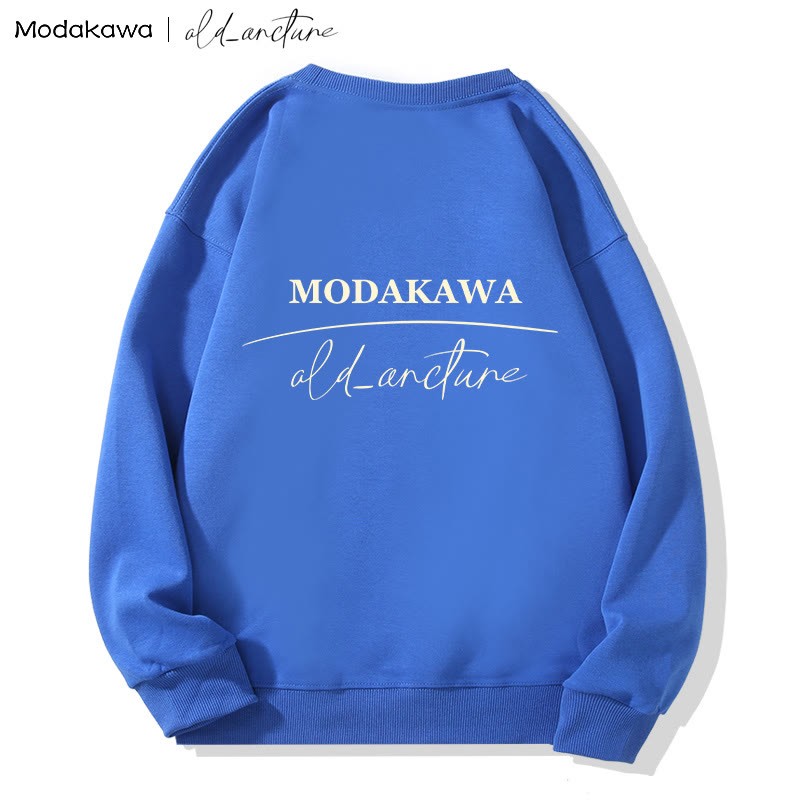 MODAKAWA X old_arcture Sweatshirt mit Aufdruck „Blondes Mädchen bürstet Haare“ und Rundhalsausschnitt - image 4