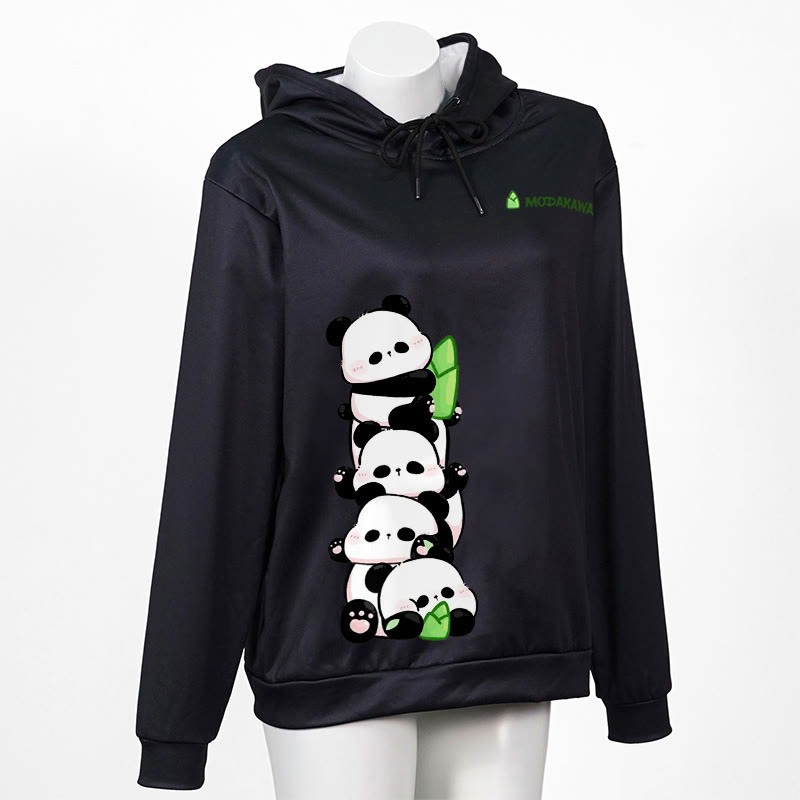 Modakawa Hoodie mit Panda-Buchstabenprint - Black - 6XL - image 3