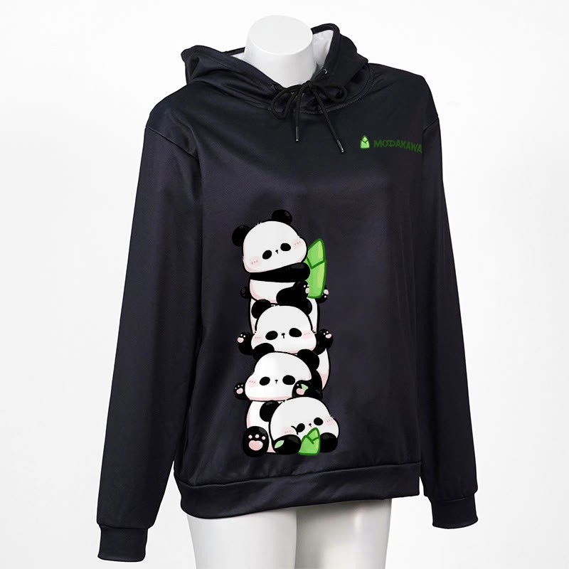 Modakawa Hoodie mit Panda-Buchstabenprint - Black - 6XL - image 3