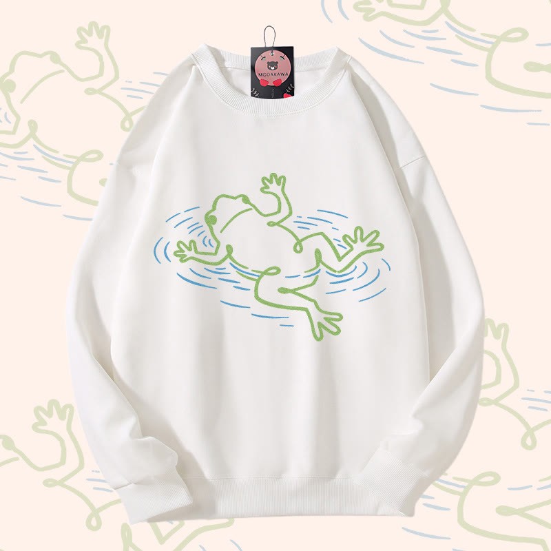 Unisex-Sweatshirt mit Froschmotiv - White - 5XL - image 3
