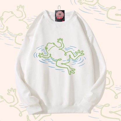 Unisex-Sweatshirt mit Froschmotiv - White - 5XL - image 3