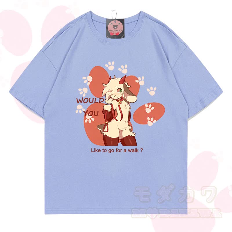 MODAKAWA X zarckets Goat Graphic 100% Baumwoll-T-Shirt - Dunstblau - 5XL - image 9