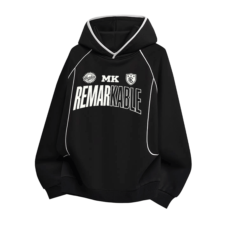 Bemerkenswerter Modakawa Raglan-Oversize-Pullover-Hoodie mit Grafikprint - Black - 3XL - image 2