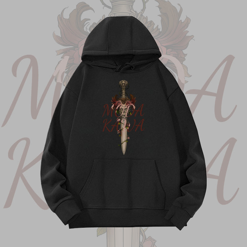 MODAKAWA Gothic Skull Rose Sword Graphic Heavyweight Hoodie - Black - 2XL - image 4