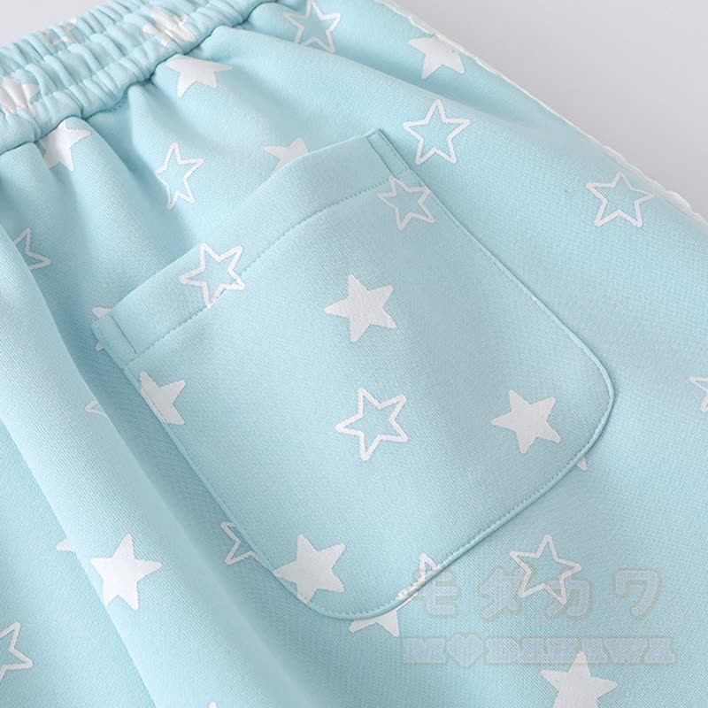 Durable Press Freizeithose mit Sternenmuster und weitem Bein - image 9