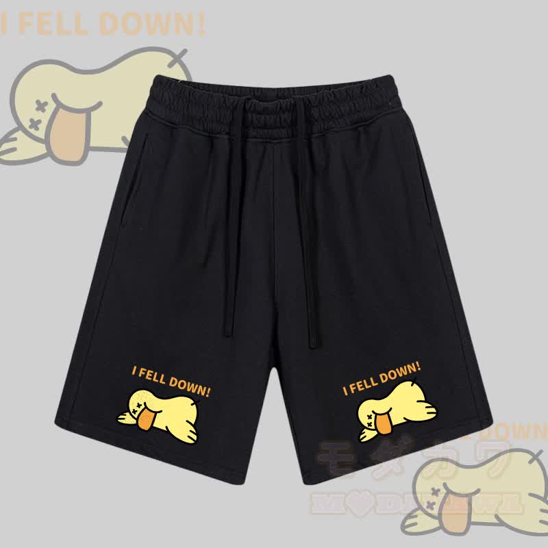 MODAKAWA I FELL DOWN Duck Graphic Drawstring Shorts - Schwarz - 2XL - image 5