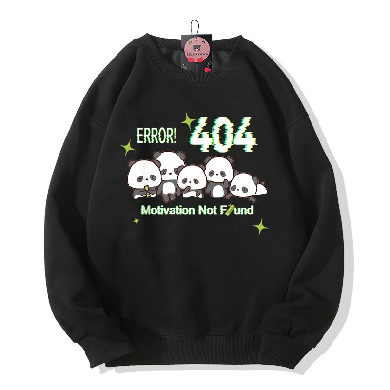 ERROR 404 MOTIVATION NICHT GEFUNDEN Panda-Grafik-Sweatshirt mit Rundhalsausschnitt - Black - 5XL - image 5
