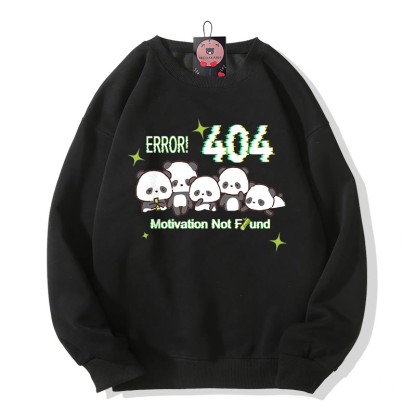ERROR 404 MOTIVATION NICHT GEFUNDEN Panda-Grafik-Sweatshirt mit Rundhalsausschnitt - Black - 5XL - image 5