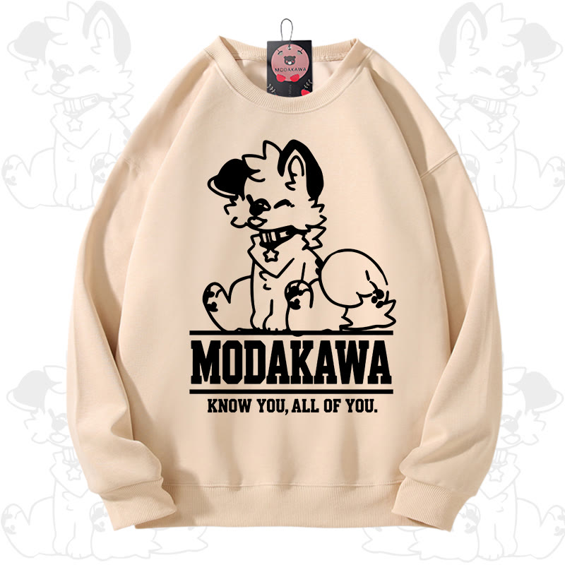 MODAKAWA X popipeko Kawaii Puppy Graphic Unisex Sweatshirt - Beige Aprikose - 3XL - image 7