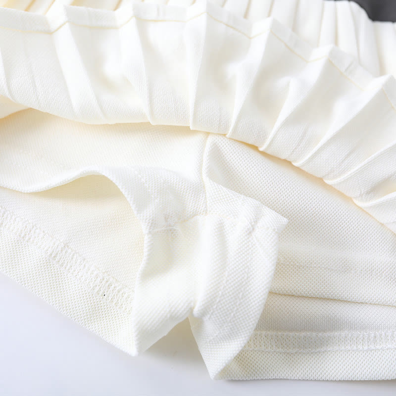 Anime-Mädchen-Polo-Top mit Gesicht und Rüschenrock, passendes Outfit - image 7