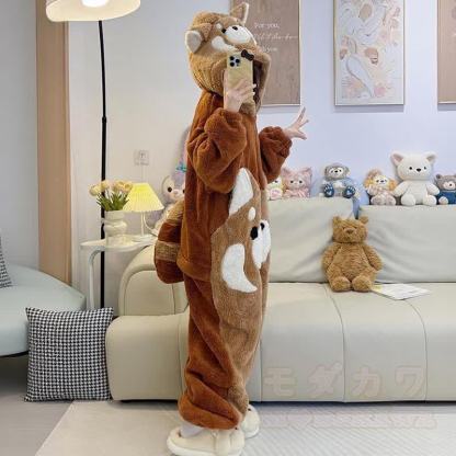 Roter Panda Plüsch-Kapuzen-Einteiler-Schlafanzug - image 5