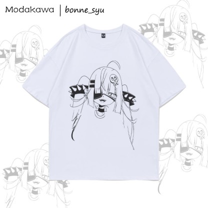 MODAKAWA X bonne_syu Dark Anime Girl Grafik-T-Shirt - White - 5XL - image 2