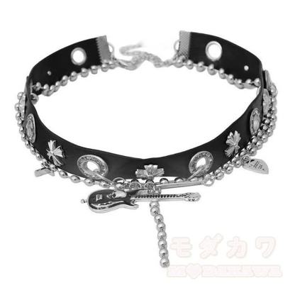 Gothic Gitarren-Kreuz-Choker-Halskette - Schwarz - image 6