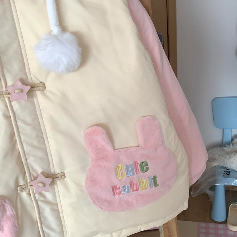 Pufferjacke mit Kapuze und Farben mit Hasenohren - image 4