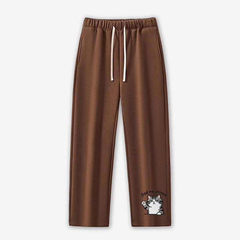 FÜTTER MICH, BAUER! Freizeithose mit Katzenpfoten-Motiv - Brown - 5XL - image 9
