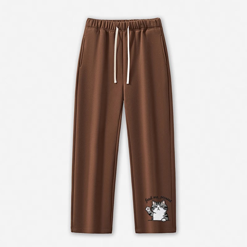 FÜTTER MICH, BAUER! Freizeithose mit Katzenpfoten-Motiv - Brown - 5XL - image 9