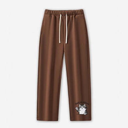 FÜTTER MICH, BAUER! Freizeithose mit Katzenpfoten-Motiv - Brown - 5XL - image 9