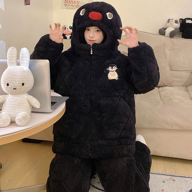 Pinguin-Plüsch-Pyjama-Set mit Kapuze - image 4