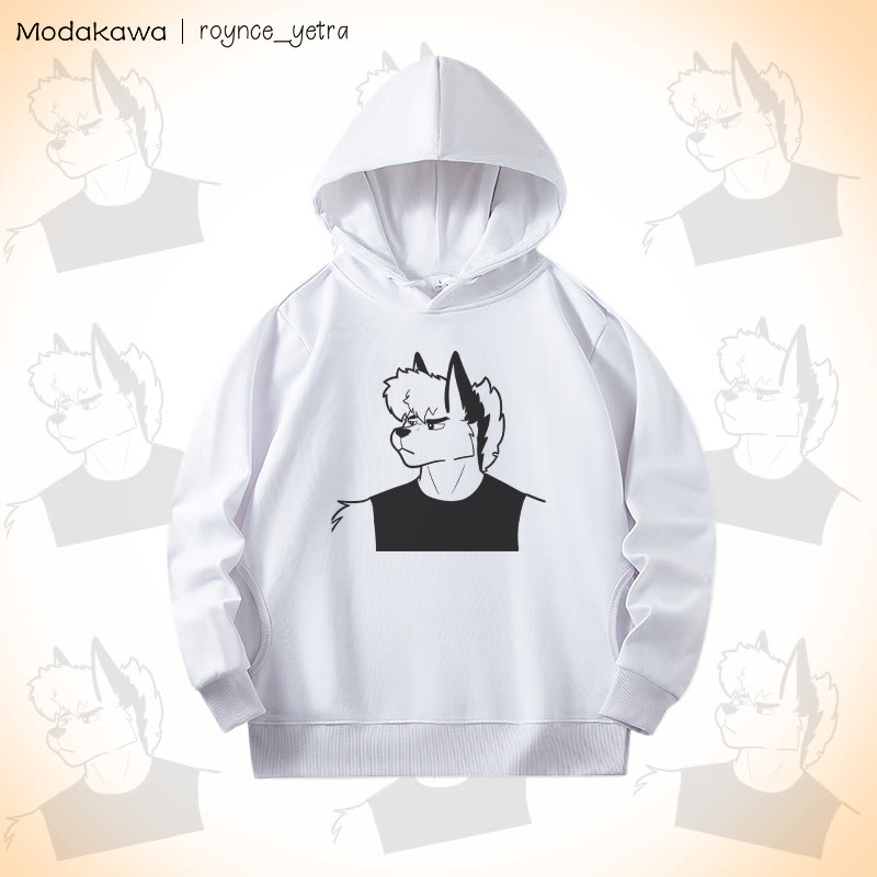 MODAKAWA X roynce_yetra Roy Frowns Grafik-Baumwollhoodie mit Seitentaschen - White - 4XL - image 2
