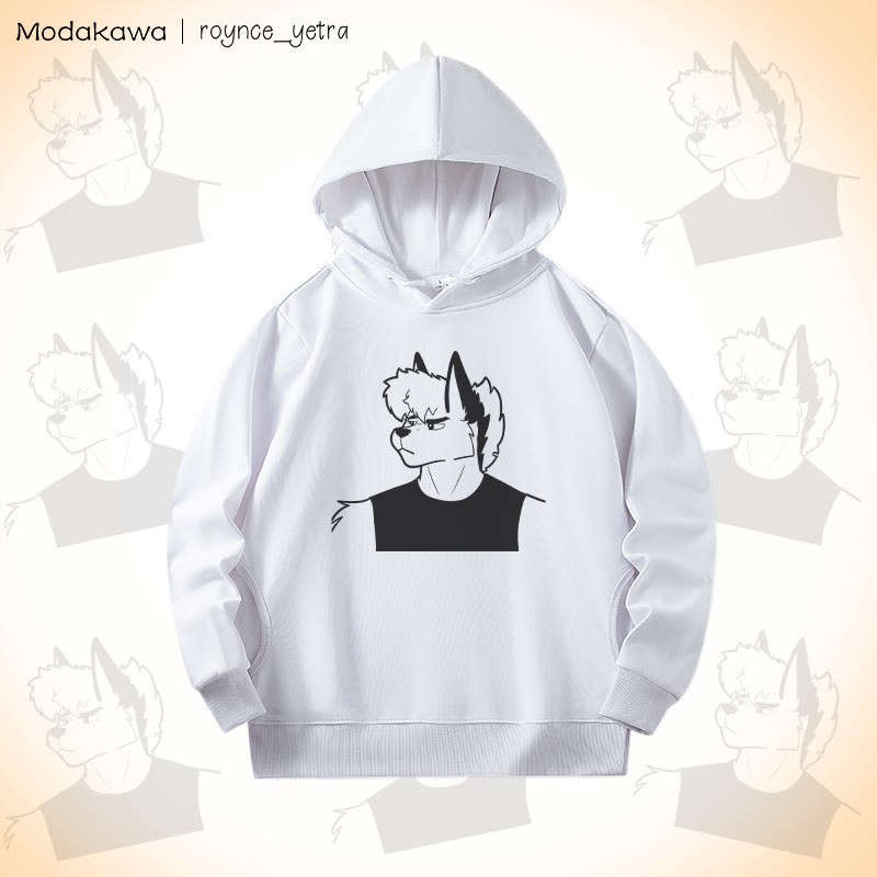 MODAKAWA X roynce_yetra Roy Frowns Grafik-Baumwollhoodie mit Seitentaschen - White - 4XL - image 2