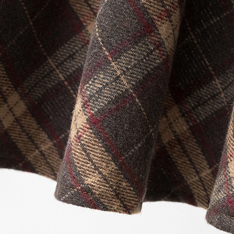 Strickkleid mit Gürtel und kariertem Rock, zweiteiliges Set - image 7