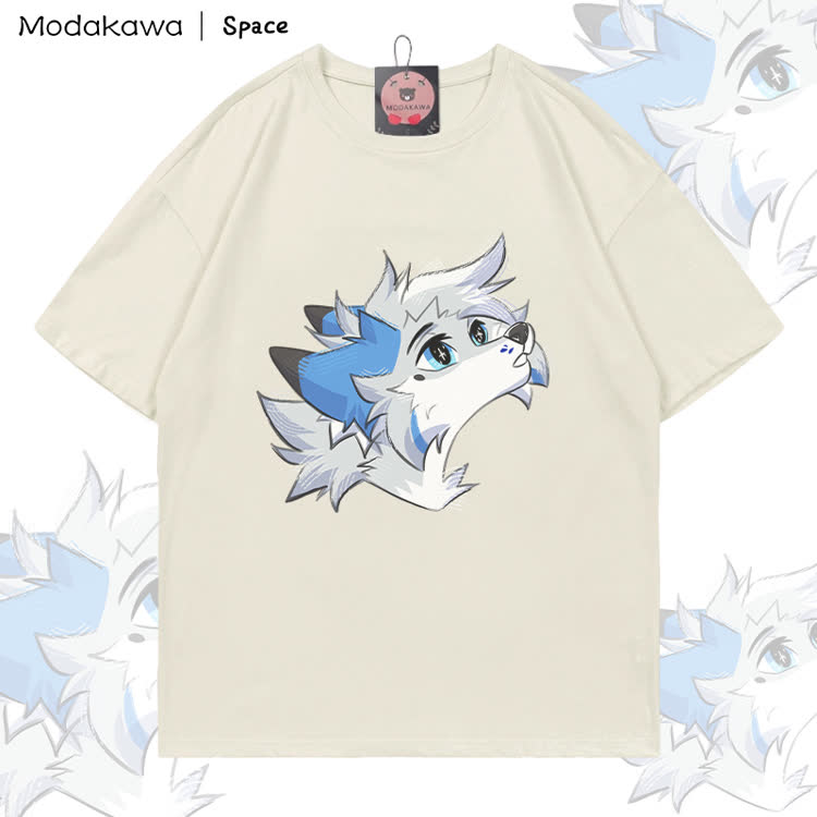 MODAKAWA X Space Barker Looking Up Grafik T-Shirt aus 100 % Baumwolle - Light Beige - 5XL - image 2