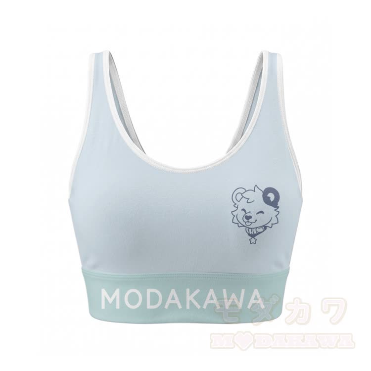 Tanktop mit Bärenmotiv und Zunge-raus-Print, Sporttop mit Schlaghose, passendes Outfit von Modakawa - Blaues Oberteil - 2XL - image 6