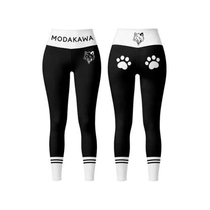 Sport-BH-Top mit Kitty-Grafik, Leggings, Modakawa-Partnerlook - Black Leggings - 5XL - image 9