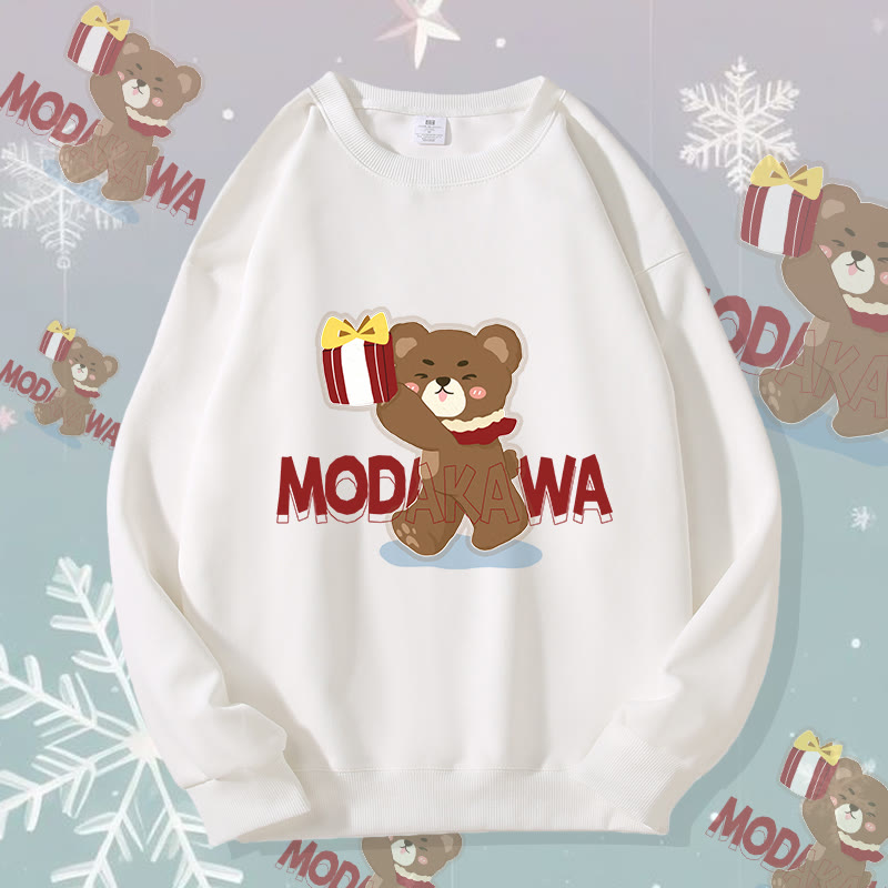 MODAKAWA Unisex-Sweatshirt mit Weihnachtsbär-Motiv - White C - 5XL - image 12