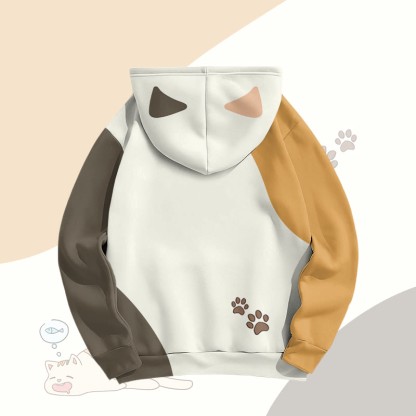 MODAKAWA Pullover-Hoodie mit Allover-Print „Schlafendes Kätzchen“ - image 3