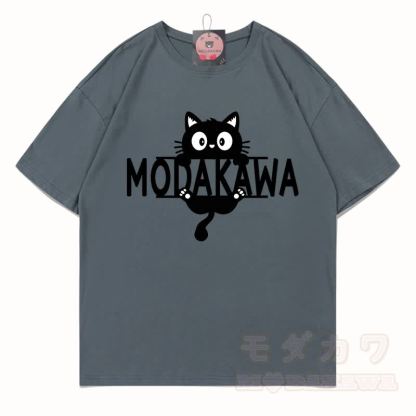MODAKAWA MEW Niedliches Kätzchen-Motiv T-Shirt aus 100 % Baumwolle - Grau - 5XL - image 10