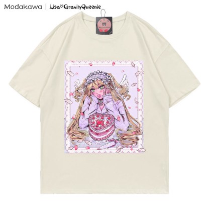 T-Shirt mit Herzkuchen-Engel-Grafik - Beige - 5XL - image 3