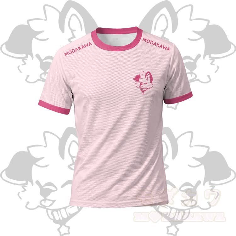 MODAKAWA X popipeko Tongue Out Puppy Grafik Herren-Sport-T-Shirt mit Kordelzug und passendem Outfit - Rosa Top - 5XL - image 5