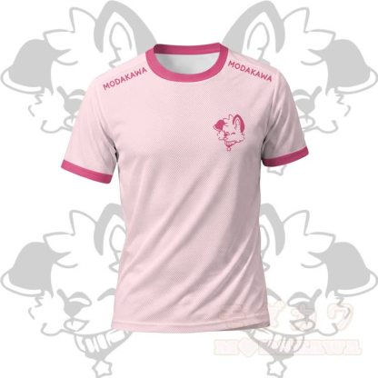 MODAKAWA X popipeko Tongue Out Puppy Grafik Herren-Sport-T-Shirt mit Kordelzug und passendem Outfit - Rosa Top - 5XL - image 5