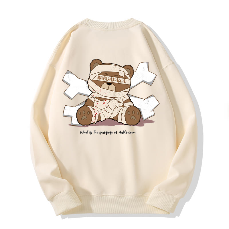 MODAKAWA Unisex-Sweatshirt mit Mumienbär-Grafik - Beige - 5XL - image 3