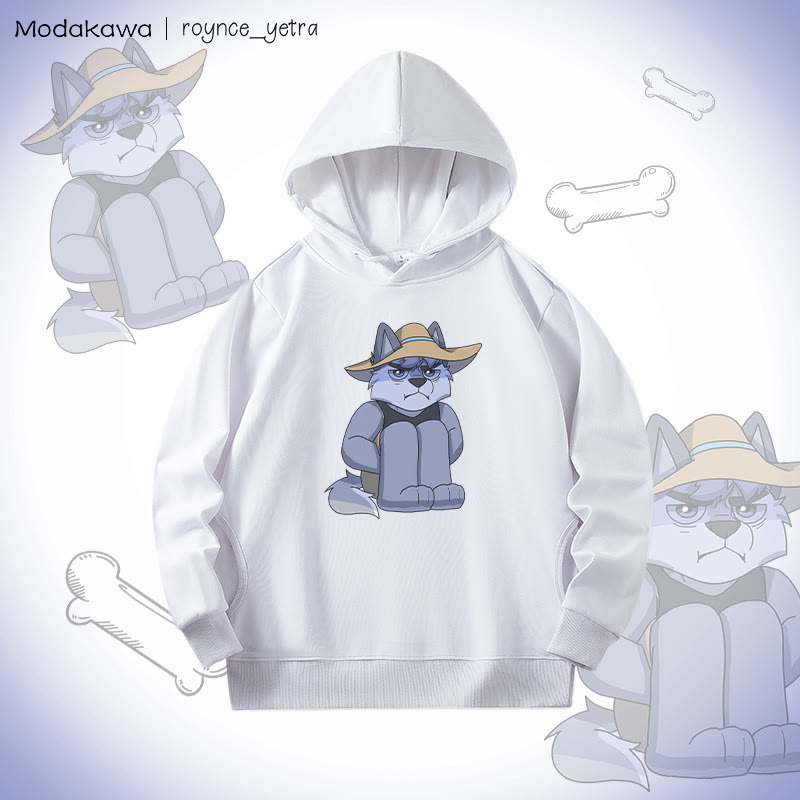 MODAKAWA X roynce_yetra Unhappy Roy Grafik-Baumwollhoodie mit Seitentaschen - White - 4XL - image 2