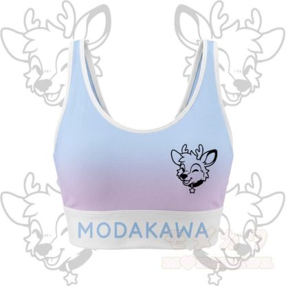 MODAKAWA X popipeko Hirsch-Grafik Crop Tanktop Sport Top Rock passendes Outfit - Blaues und lila Oberteil - 2XL - image 4