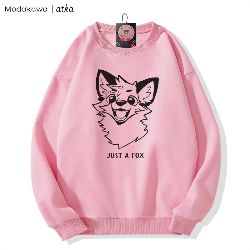 MODAKAWA X atka Fröhliches Fuchs-Grafik-Partner-Sweatshirt mit Rundhalsausschnitt - Pink - 5XL - image 3
