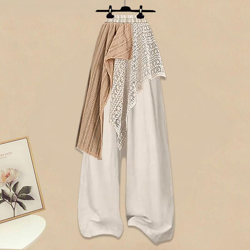 Dreiteiliges Set aus Strickpullover und drapierter Hose - image 3