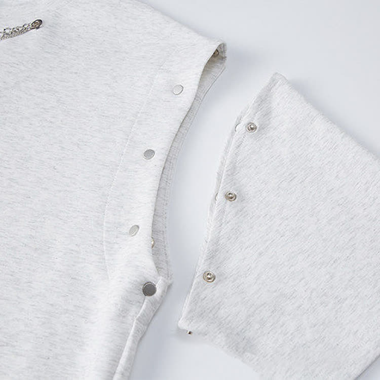 T-Shirt mit abnehmbaren Ärmeln und Jeans mit weitem Bein - image 9