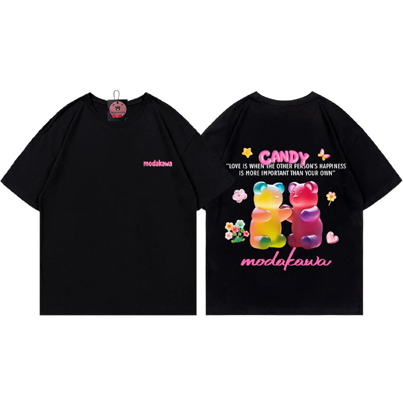 Modakawa T-Shirt mit Candy-Bären-Print - Black - 5XL - image 4