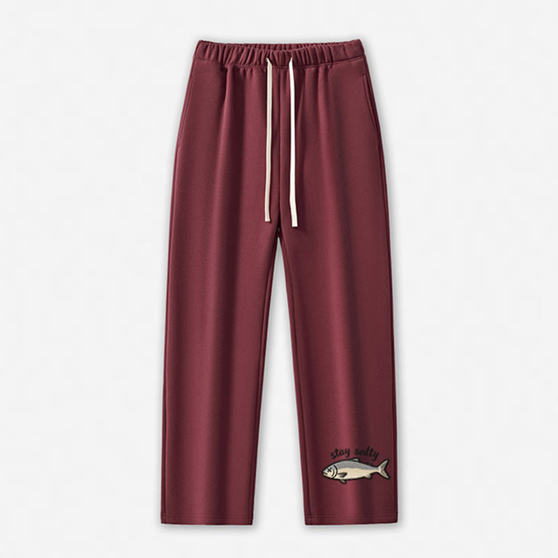 BLEIBE SALZIG! Dead Fish Grafik-Freizeithose - Dark Red - 5XL - image 7