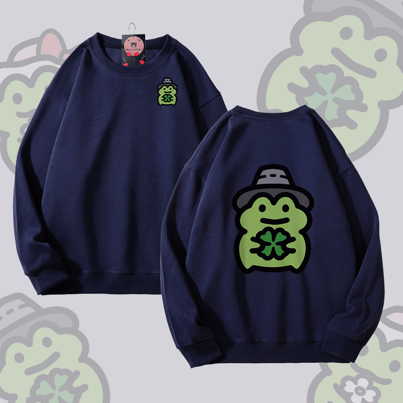 MODAKAWA Unisex-Sweatshirt mit niedlichem Froschmotiv - Purplish Blue - 5XL - image 8