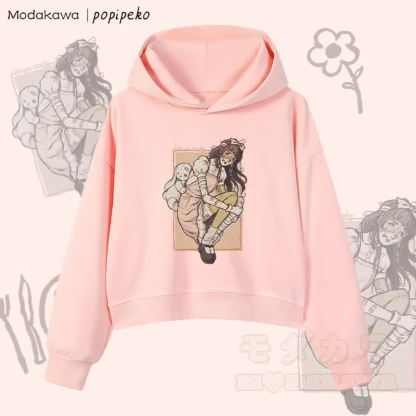 MODAKAWA X popipeko Zombie Girl Graphic Cropped Cotton Hoodie - Rosa - 3XL - image 4