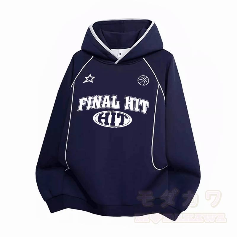 FINAL HIT Graphic Modakawa Raglan Sleeve Oversized Pullover Hoodie - Purpurblau - 3XL - image 4