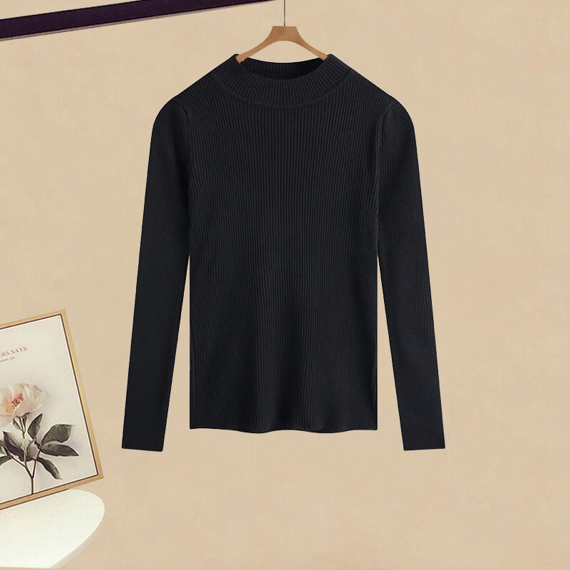 Schwarzes Strickoberteil, Jeans, passendes Outfit - Top - XL - image 3