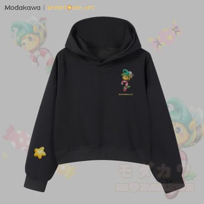 MODAKAWA X INVERTOUCH_ART Niedlicher Weihnachtsbienen-Hoodie Modakawa Cropped Cotton Hoodie - Black C - 3XL - image 6